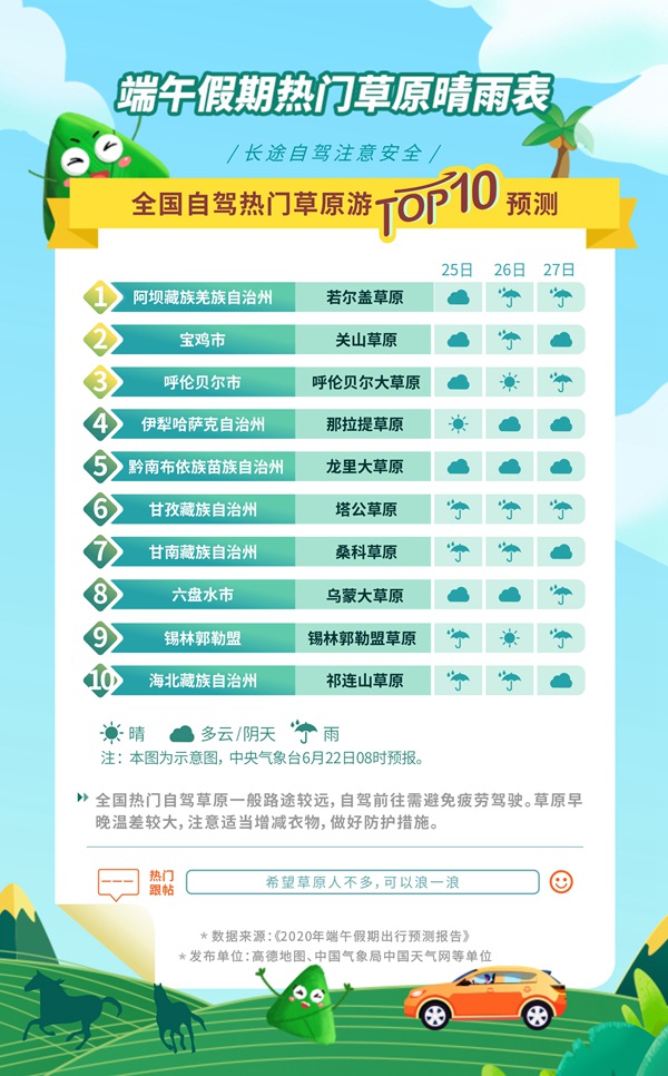 端午出游晴雨地图来了! 一图看懂端午出游天气