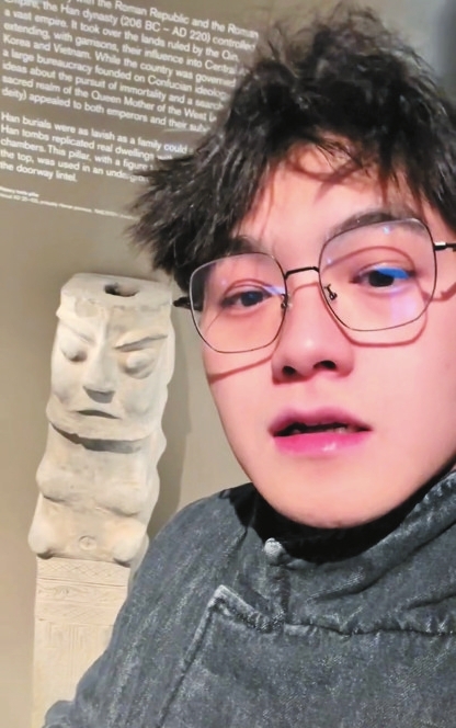 小伙儿在伦敦用河南话介绍家乡文物，正筹拍河南版《逃出大英博物馆》 - 河南一百度